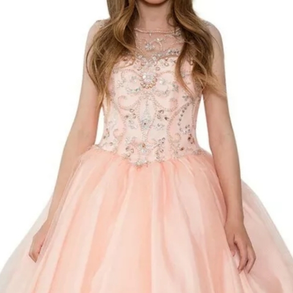 calla collection | Dresses | Blush Pink Peach Girls Pageant Dress Gown ...